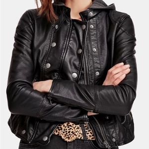 Free People Faux Vegan Leather Jacket